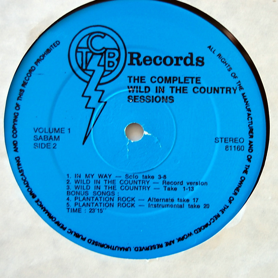 Elvis Presley  The Complete Wild In The Country Sessions Vol. 1 : LP A